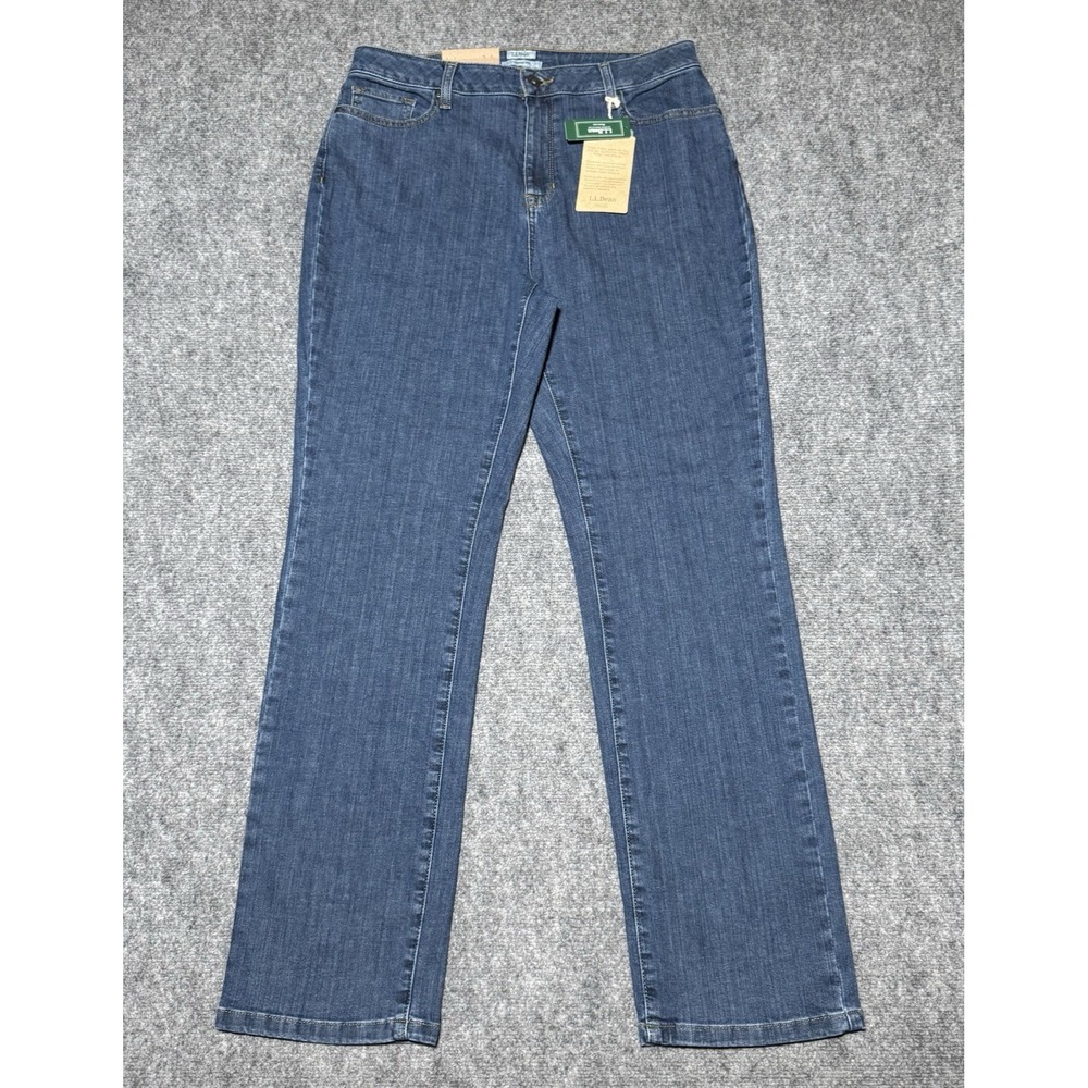 L.L. Bean Jeans Classic Fit Stretch True Shape Denim Dark Wash Size 14 NEW NWT